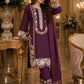 Rayon Satin Threadwork Suit