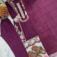 Rayon Satin Threadwork Suit