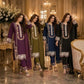 Rayon Satin Threadwork Suit