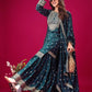 Designer Chinon Silk Embroidered Sharara Set