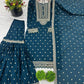 Designer Chinon Silk Embroidered Sharara Set