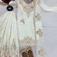 Luxury Chinnon Silk Embroidered Suit Set with Palazzo & Dupatta