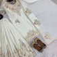 Luxury Chinnon Silk Embroidered Suit Set with Palazzo & Dupatta