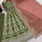 Embroidered Chinon Silk Sharara Suit Set