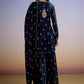 Navy Blue GMY Silk Heavy Embroidered Palazzo Set