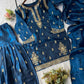 Navy Blue GMY Silk Heavy Embroidered Palazzo Set