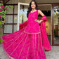 Bandhani Print Top Palazzo Set with Gota