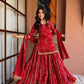 Bandhani Print Top Palazzo Set with Gota