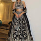 Black Zari Sequin Lehenga Set