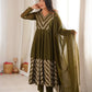 Chevron Sequin Crinkle Silk Anarkali