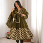 Chevron Sequin Crinkle Silk Anarkali