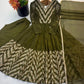 Chevron Sequin Crinkle Silk Anarkali
