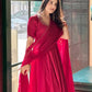 Designer Fendy Silk Embroidered Gown Set