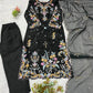 Black Pastel Floral Suit