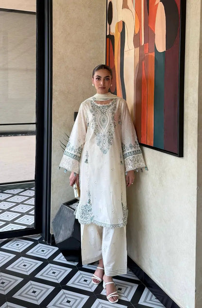 Ivory Sequin Farshi Suit