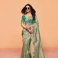 Sage Sequin Embroidered Chiffon Saree