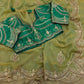 Sage Sequin Embroidered Chiffon Saree