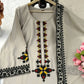 Ivory Threadwork Palazzo Suit