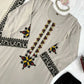Ivory Threadwork Palazzo Suit