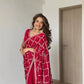 Red Zari Jaal Saree