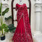 Red Zari Jaal Saree
