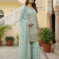 Embroidered Faux Georgette Kurti Sharara Set