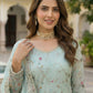 Embroidered Faux Georgette Kurti Sharara Set