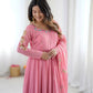 Coral Paisley Sequin Anarkali