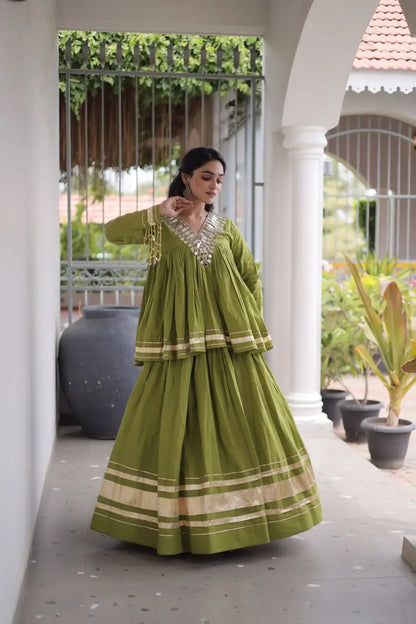 Gota Patti Peplum Lehenga