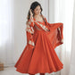 Rust Sequin Flared Gown