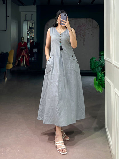 Khadi Cotton Pocket Dress