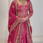 Magenta Mirror Jacket Lehenga