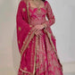 Magenta Mirror Jacket Lehenga