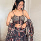 Black Paisley Organza Corset Lehenga