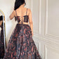 Black Paisley Organza Corset Lehenga