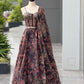 Black Paisley Organza Corset Lehenga