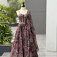 Black Paisley Organza Corset Lehenga