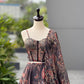 Black Paisley Organza Corset Lehenga