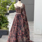 Black Paisley Organza Corset Lehenga