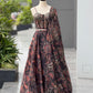 Black Paisley Organza Corset Lehenga