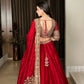 Crimson Sequin Bridal Lehenga