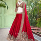 Crimson Sequin Bridal Lehenga