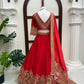 Crimson Sequin Bridal Lehenga
