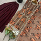Embroidered Faux Georgette Digital Print Suit Set with Dupatta
