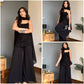 Elegant Black Faux Georgette Sequins Palazzo Set for Party and Festive Wear