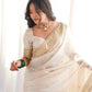 Ivory Handwork Silk Saree