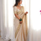 Ivory Handwork Silk Saree