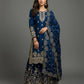 Embroidered Gmy Silk Kurta Palazzo Set with Dupatta