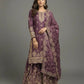 Embroidered Gmy Silk Kurta Palazzo Set with Dupatta