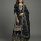 Embroidered Gmy Silk Kurta Palazzo Set with Dupatta